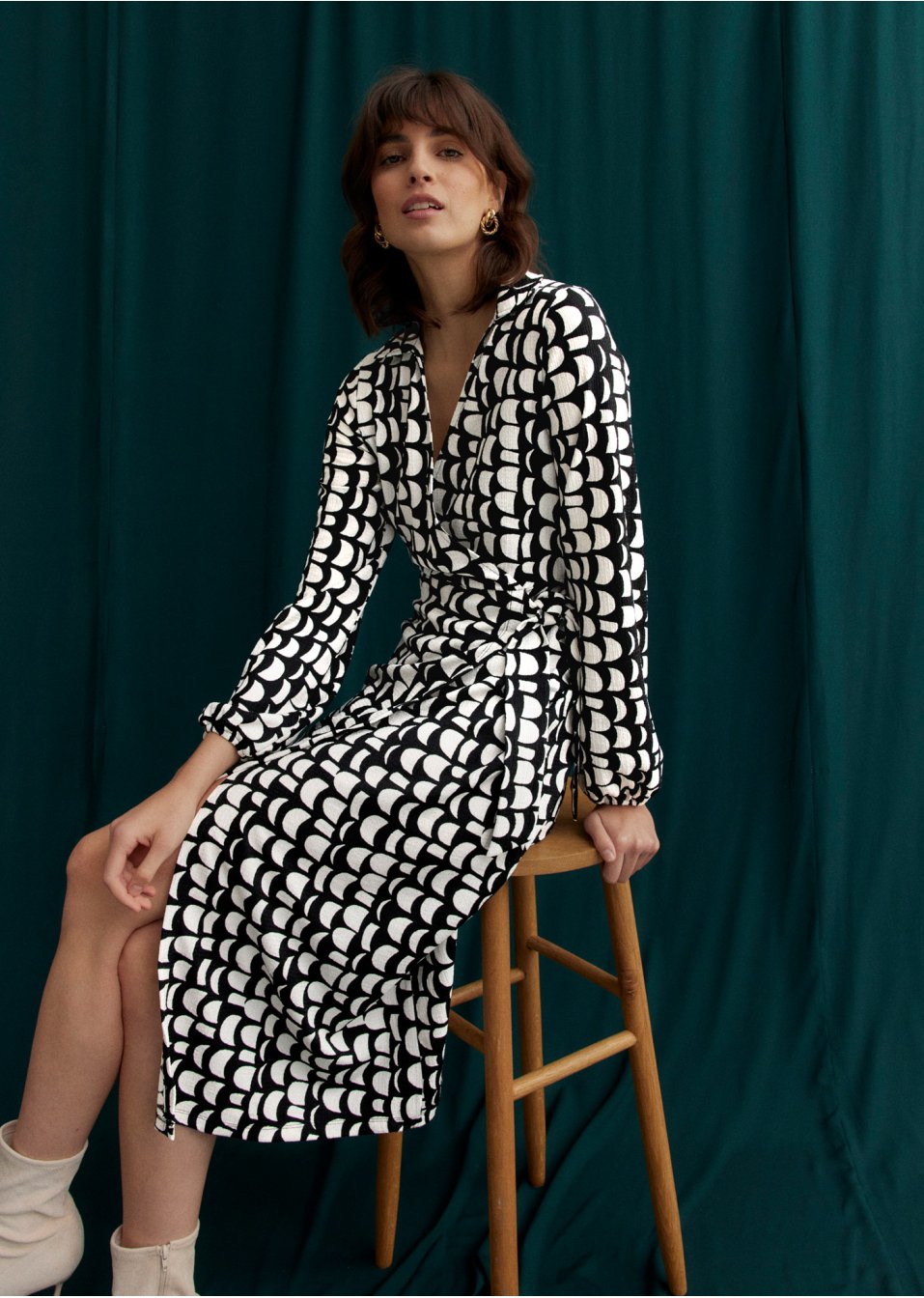 Robe midi imprimée