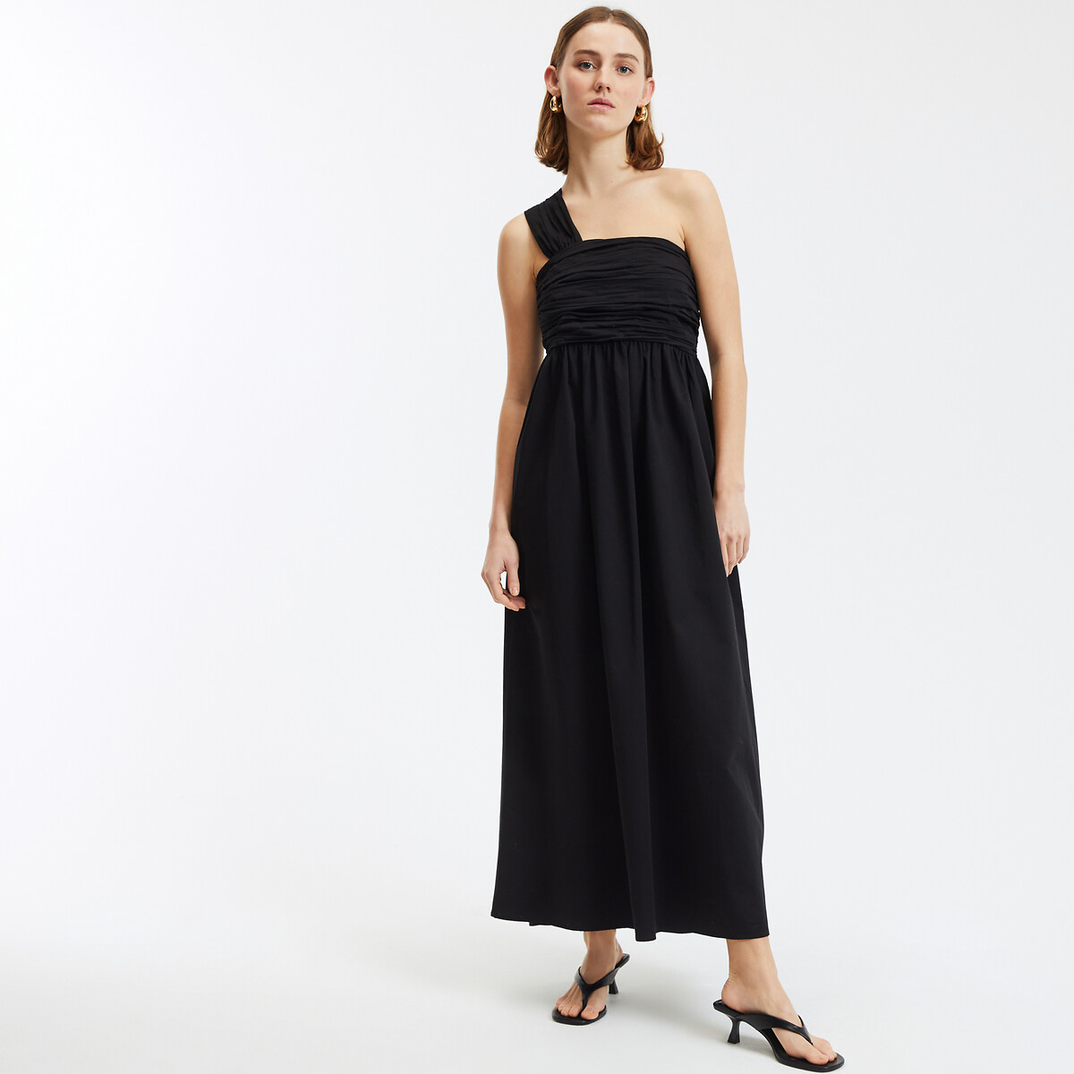 COLEÇÃO LA REDOUTE<br>Vestido longo sem alças com faixa assimétrica