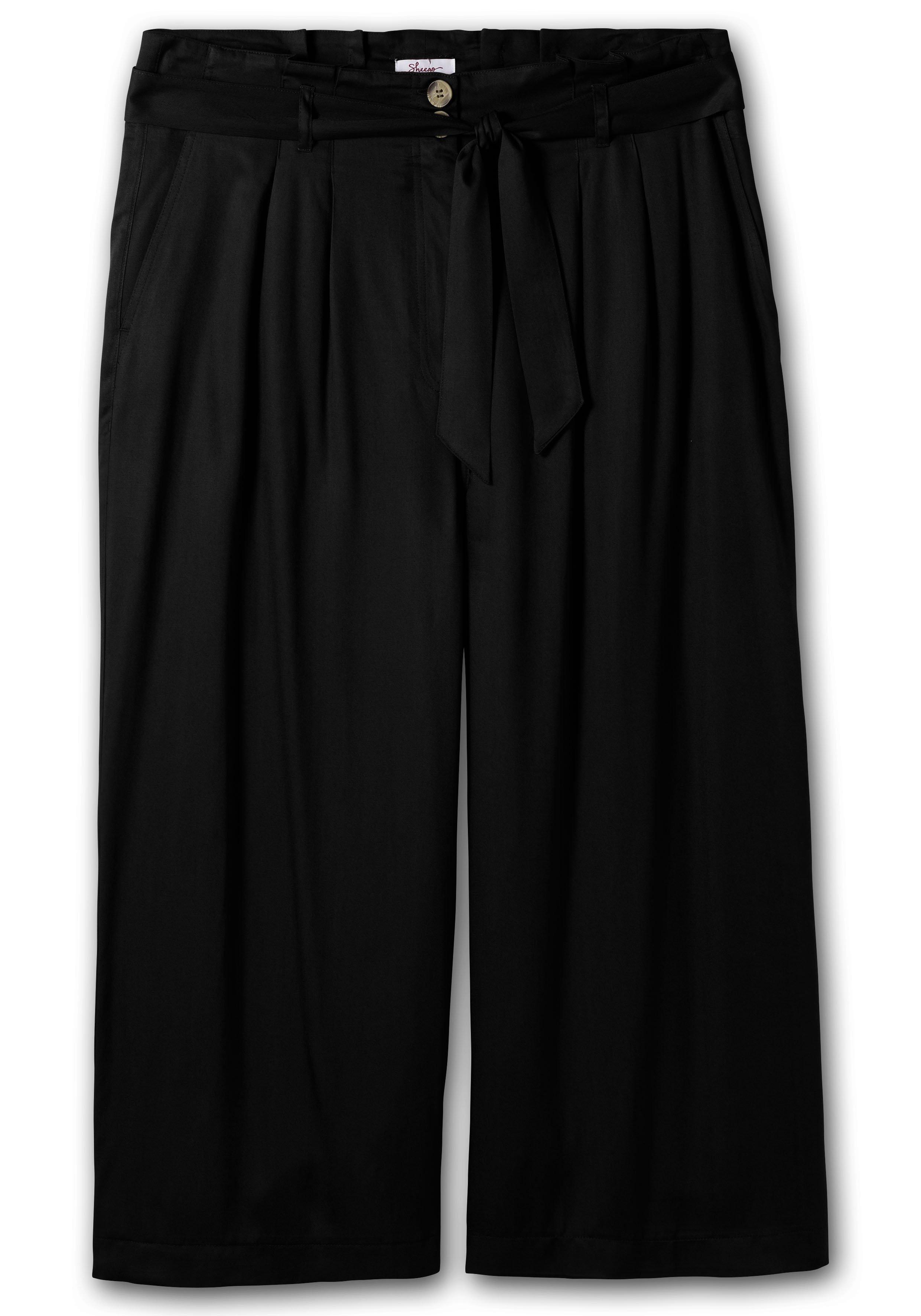 Culotte mit High-Waist-Bund und Stoffgürtel