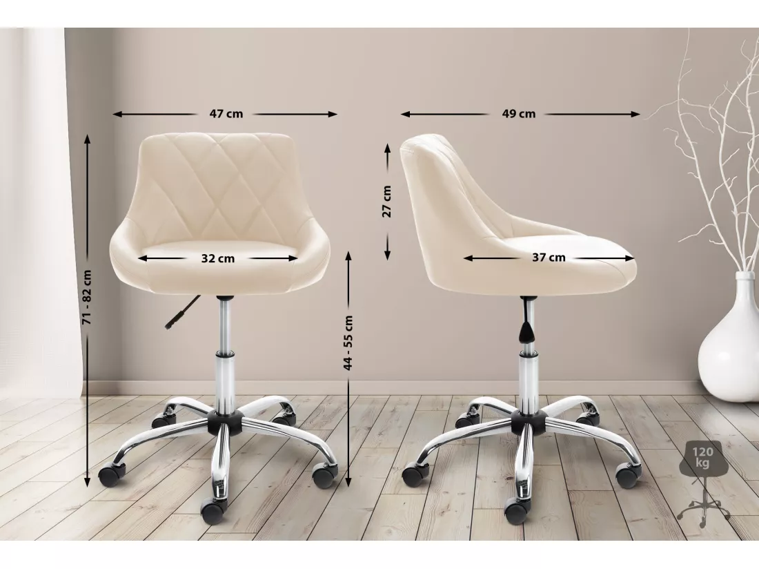 Chaise de bureau - Similicuir & Métal chromé - Lazio