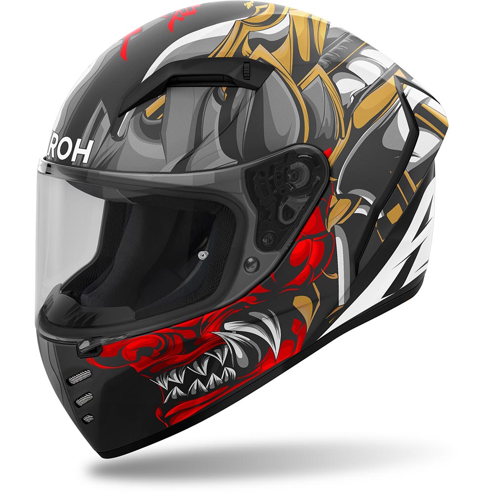 Airoh - Casque Connor Samurai Gris / Rouge / Or / Blanc / Mat