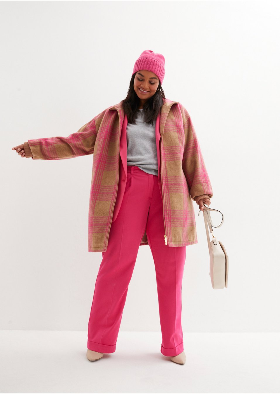 Veste longue à carreaux