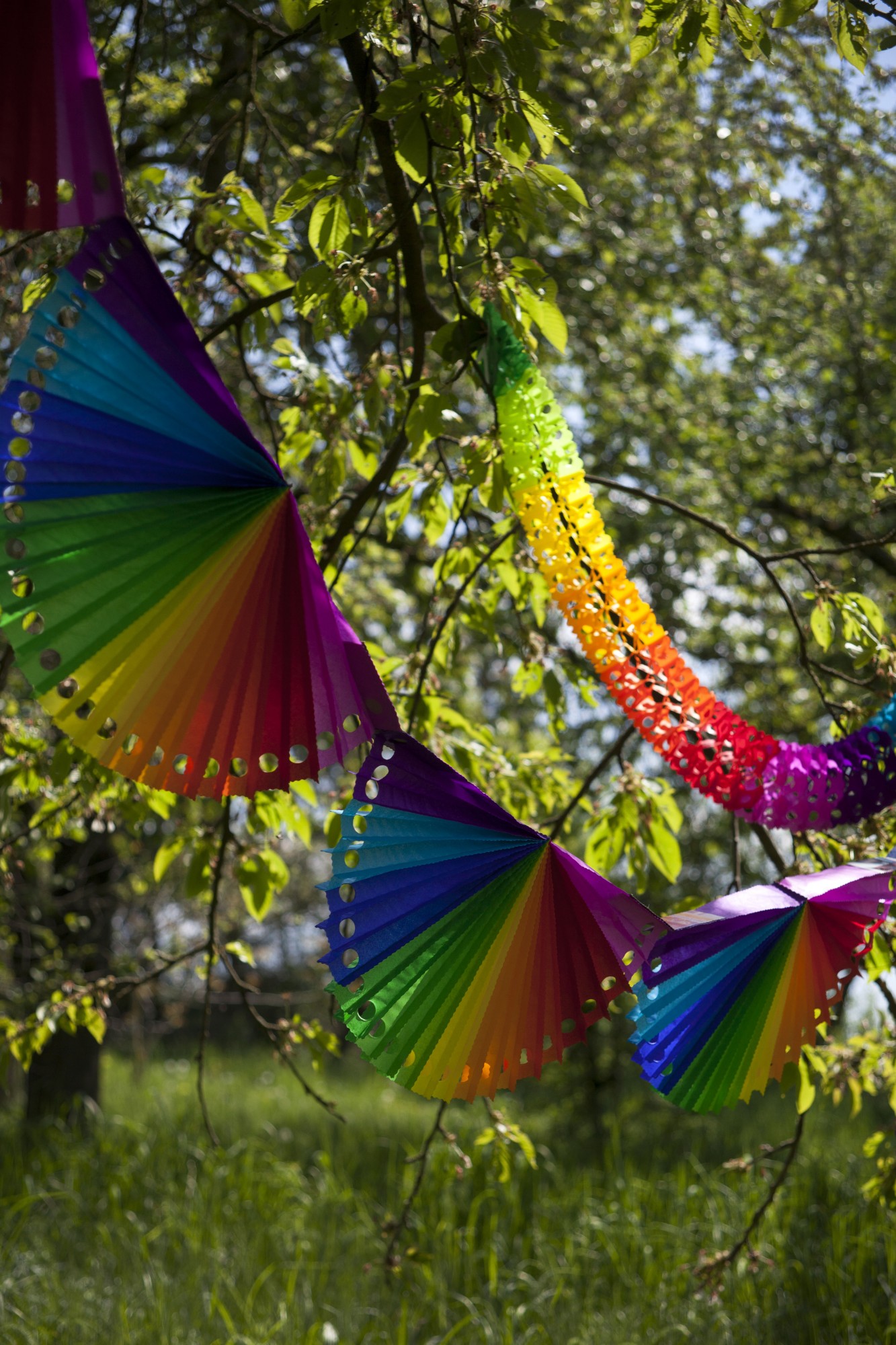 Papier-Girlande 'Fächer', multicolor, L 290 cm günstig bestellen