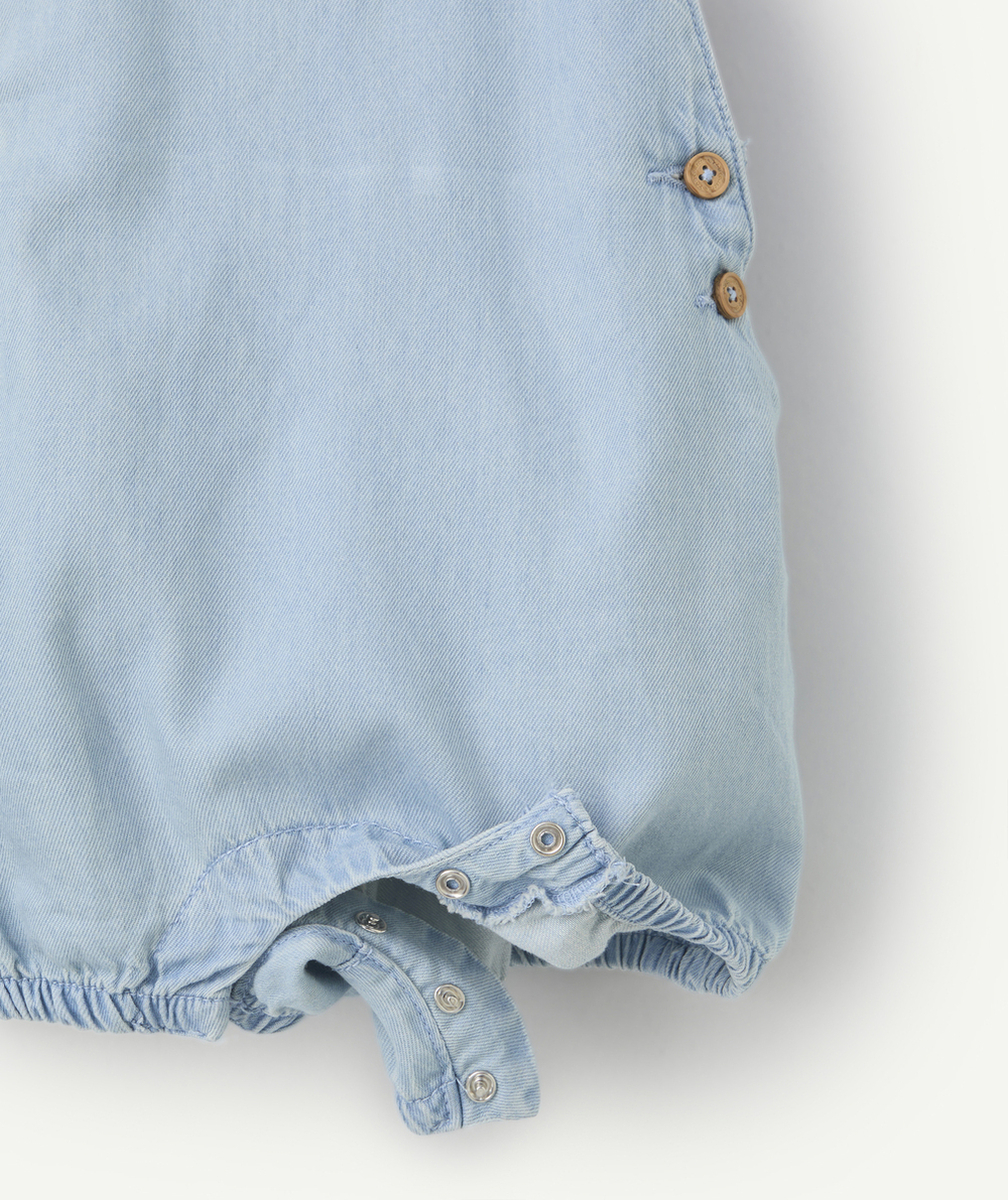 salopette bébé garçon en denim low impact léger bleu
