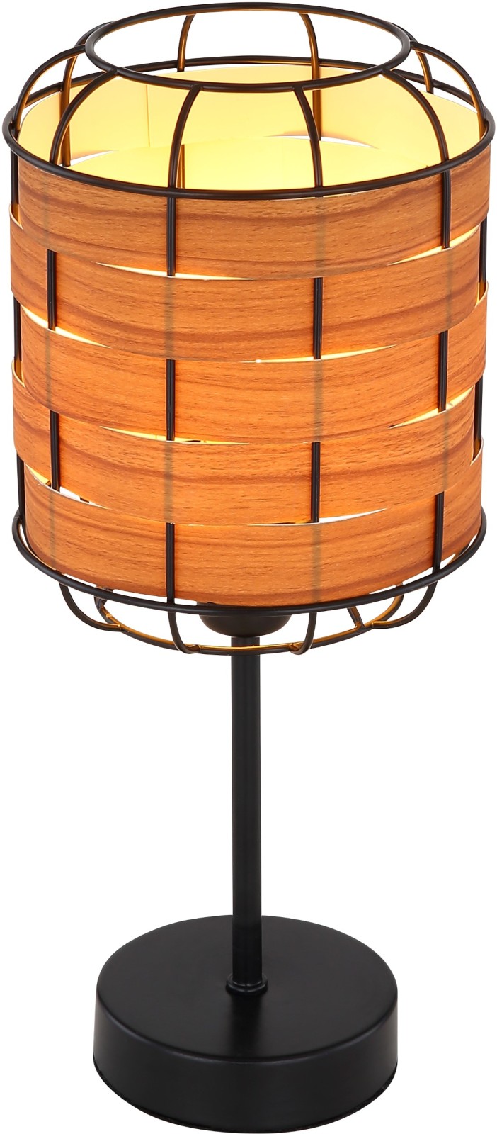 Tischleuchte - braun - schwarz matt - 35 cm