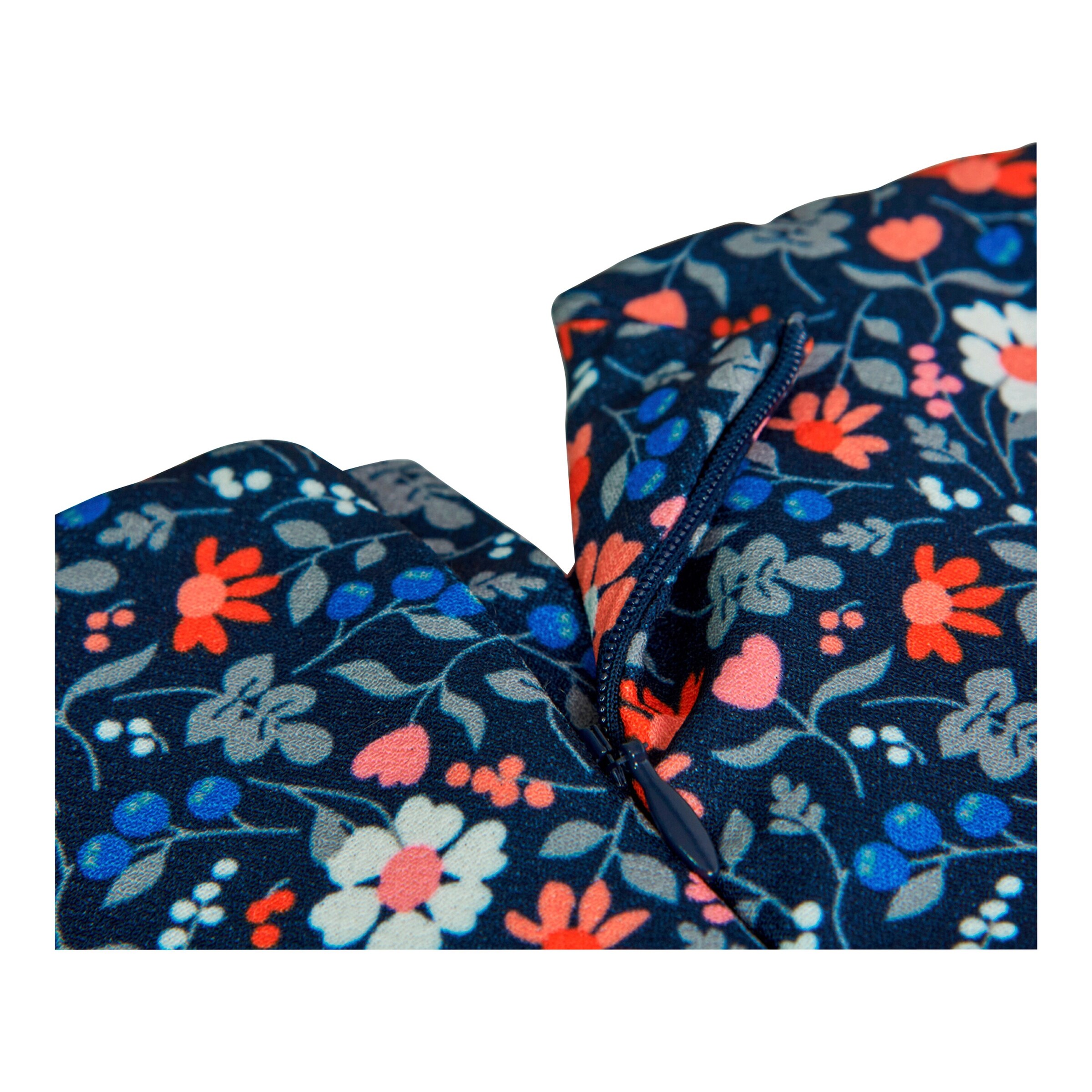 BOBOLI Kleid langarm Blumen blau/bunt
