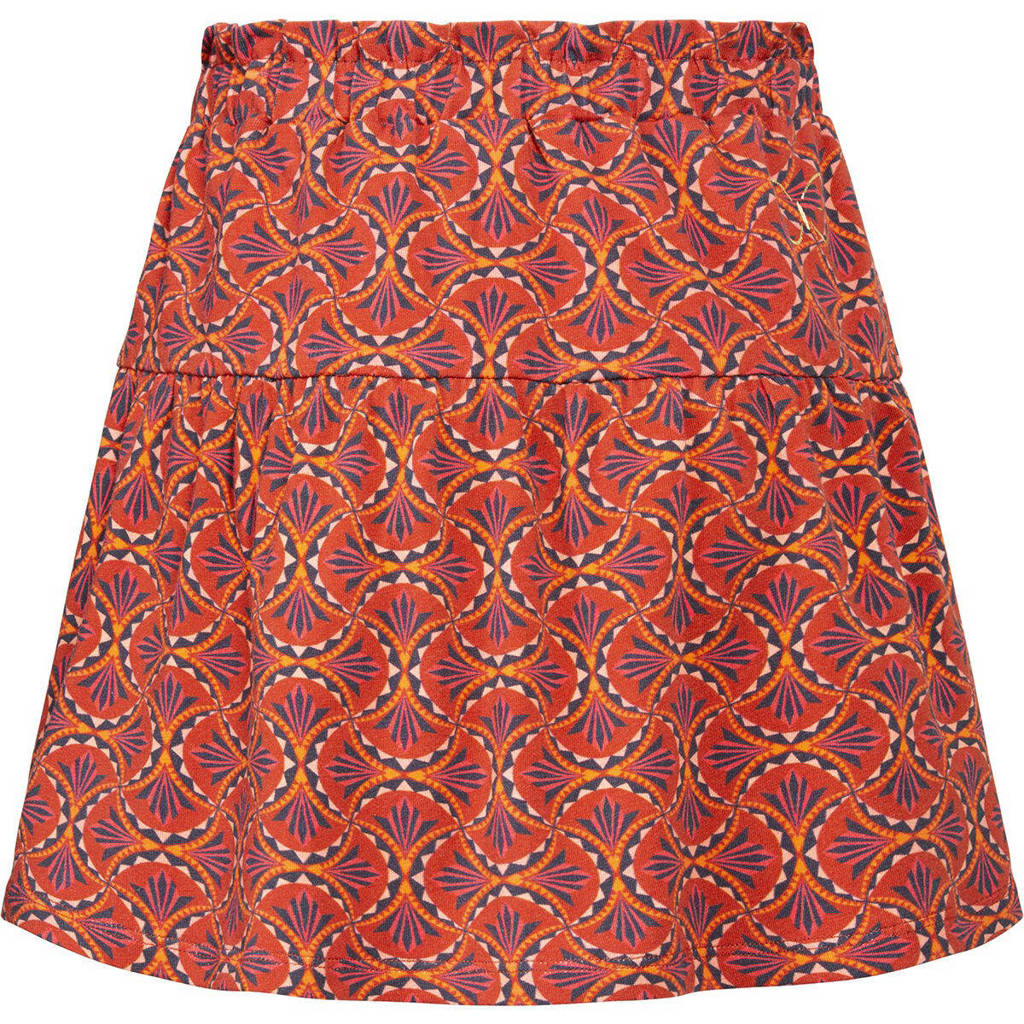 Chaos-and-Order rok met all over print oranje