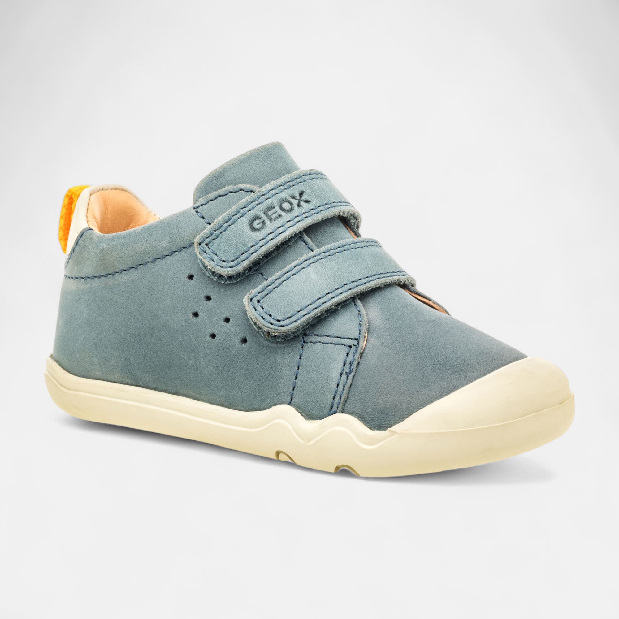 Baskets basses Bébé garçon en cuir jeans