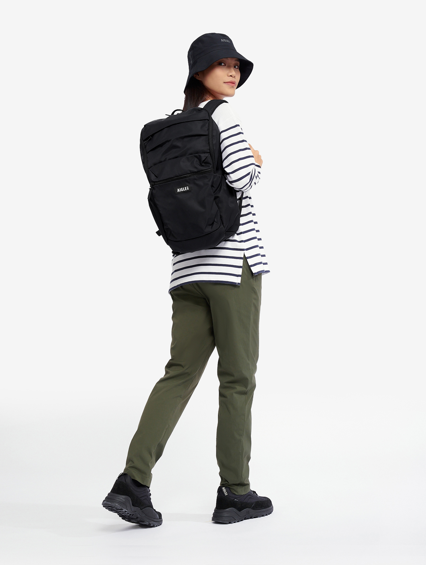 Sac à dos de voyage en nylon recyclé (17 l) NOIR I