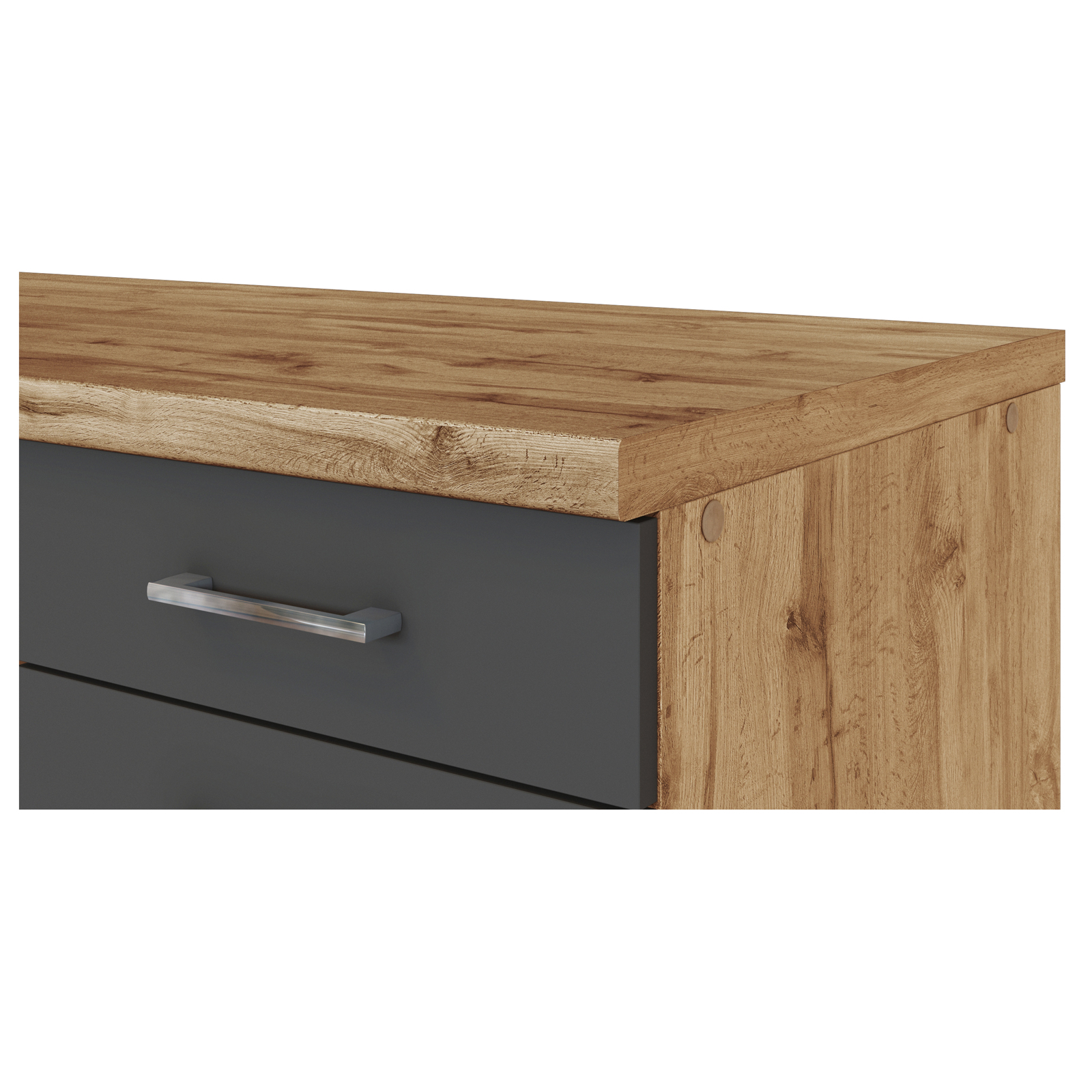 Küchenblock SORRENTO - anthrazit - Wotaneiche - mit E-Geräten - 210 cm