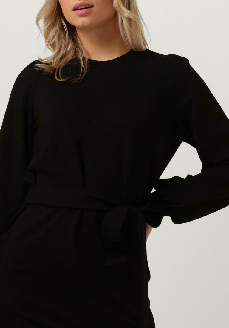 JANSEN AMSTERDAM zwarte jansen amsterdam midi jurk hv595 dress straight with belt