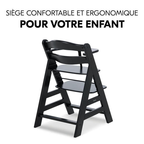 Chaise haute Alpha+ - Noir - HAUCK