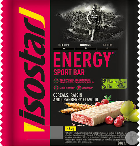 Isostar High Energy Sport Bar Raisin And Cranberry 3x40g