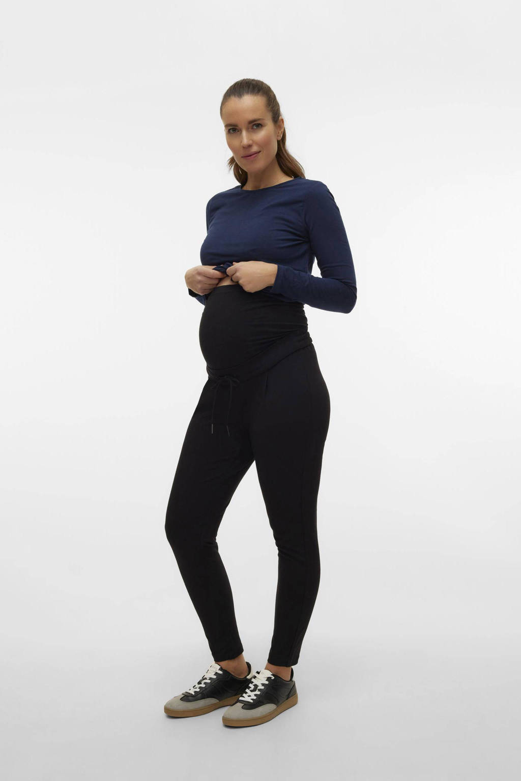 VERO MODA MATERNITY slim fit broek VMMEVA zwart