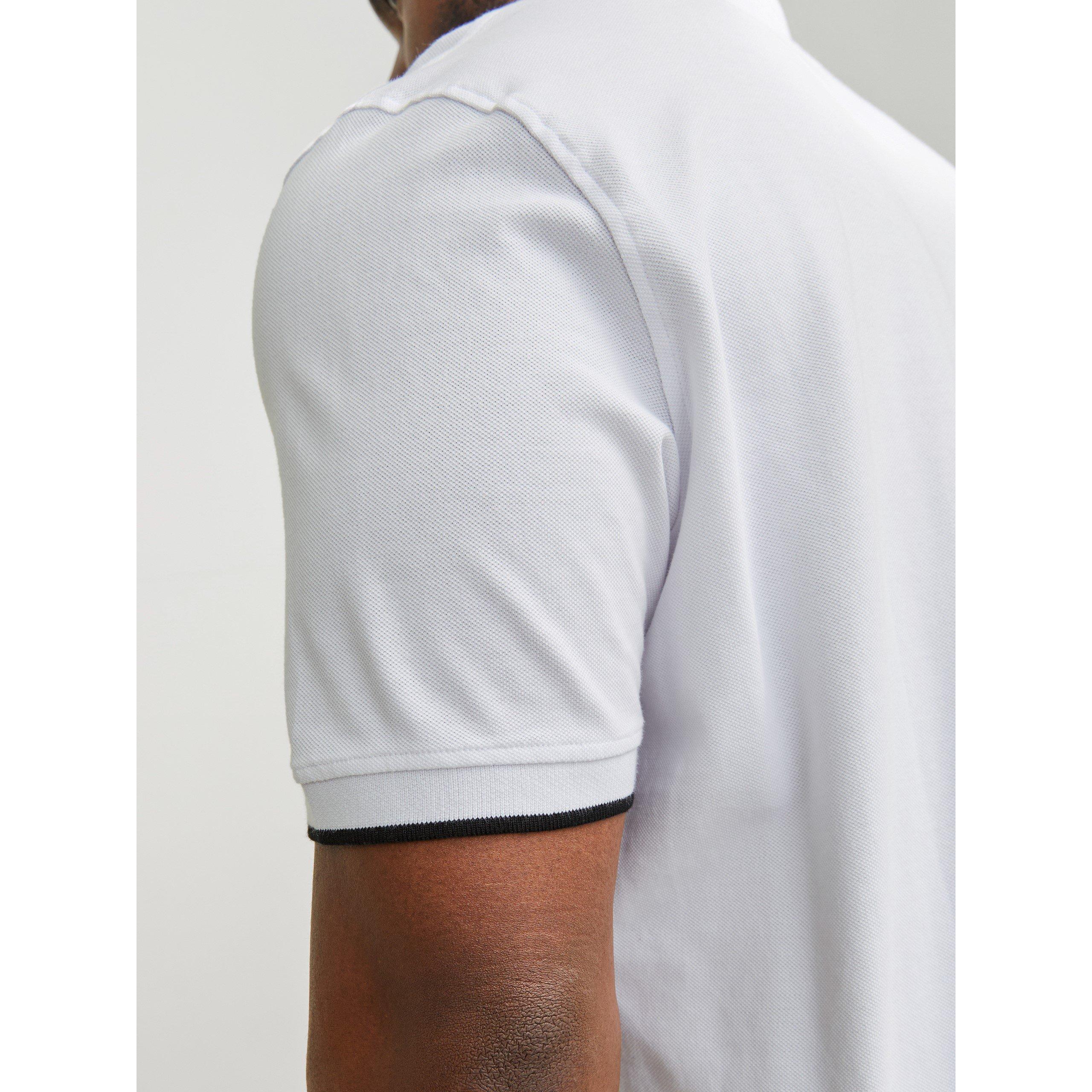 Jack and Jones Jack Paulos Tipped Pique Short Sleeve Polo Shirt Mens Plus Size