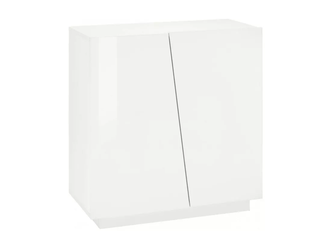 Étagère à chaussures Dfogl, Armoire polyvalente avec 2 portes, Étagère à chaussures d'entrée, 100% Made in Italy, 80x38h86 cm, Blanc brillant
