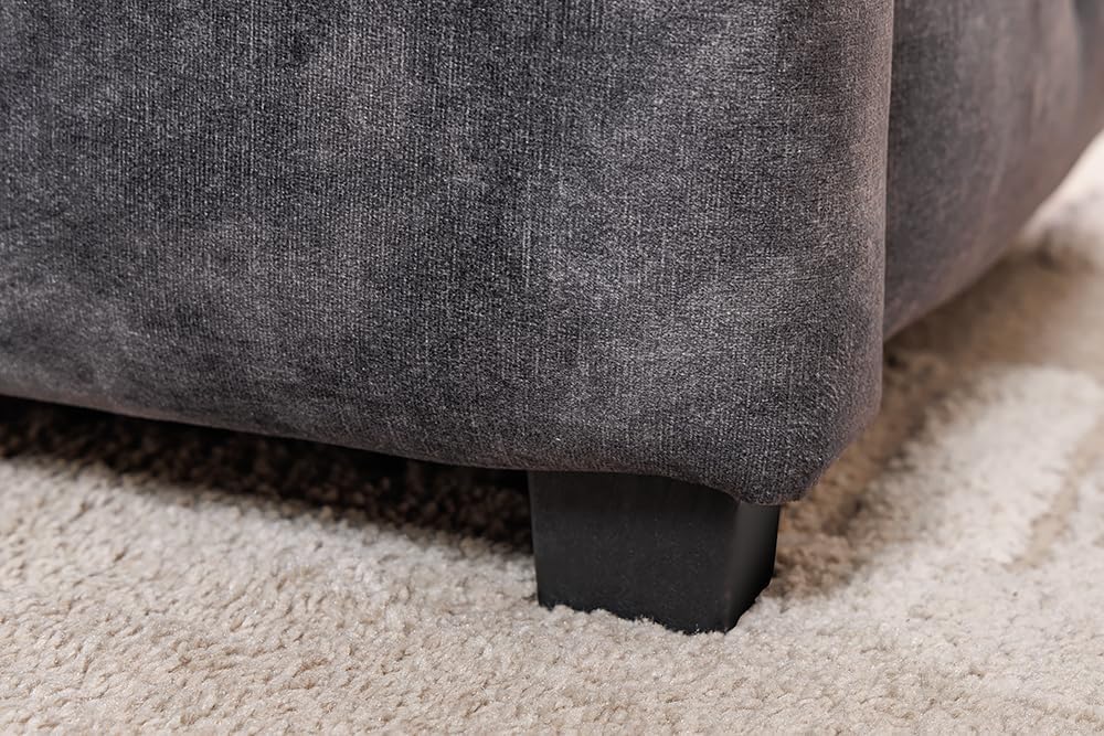 Riess Ambiente Boxbett Paris - 180x200cm - grau - Samt Stauraum Chesterfield Design Bettkasten Bett mit Rückenlehne