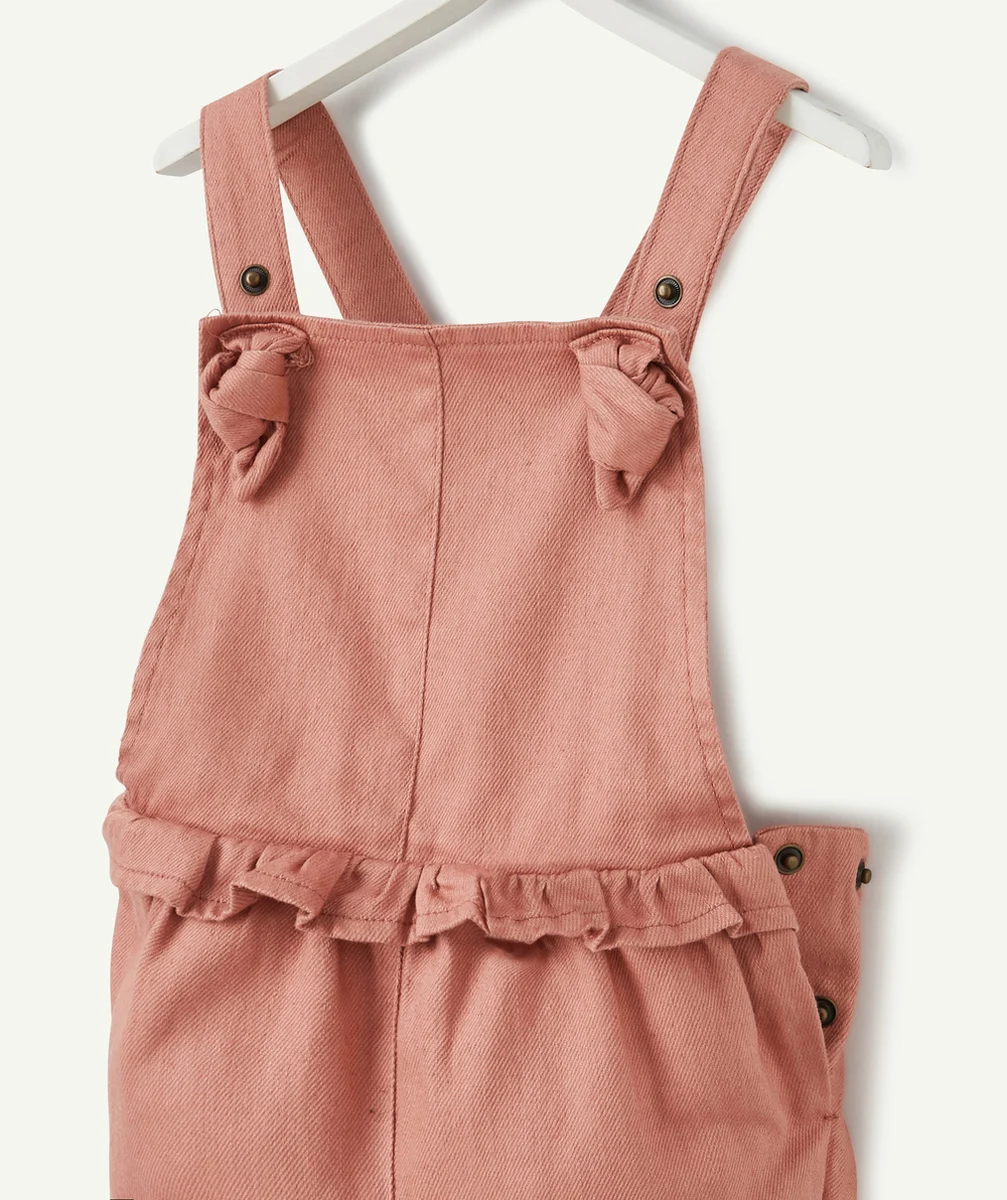LA SALOPETTE ÉVOLUTIVE VIEUX ROSE EN COTON CHANVRE