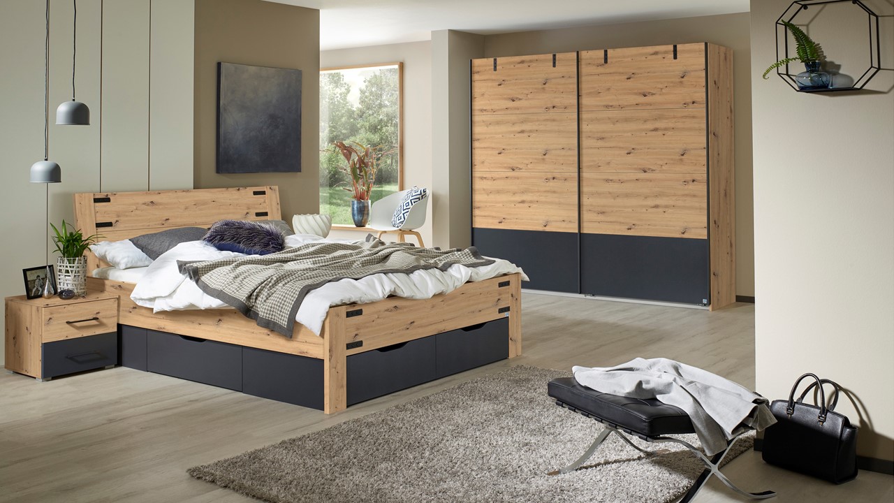 Opbergbed Birmingham met laden bruin