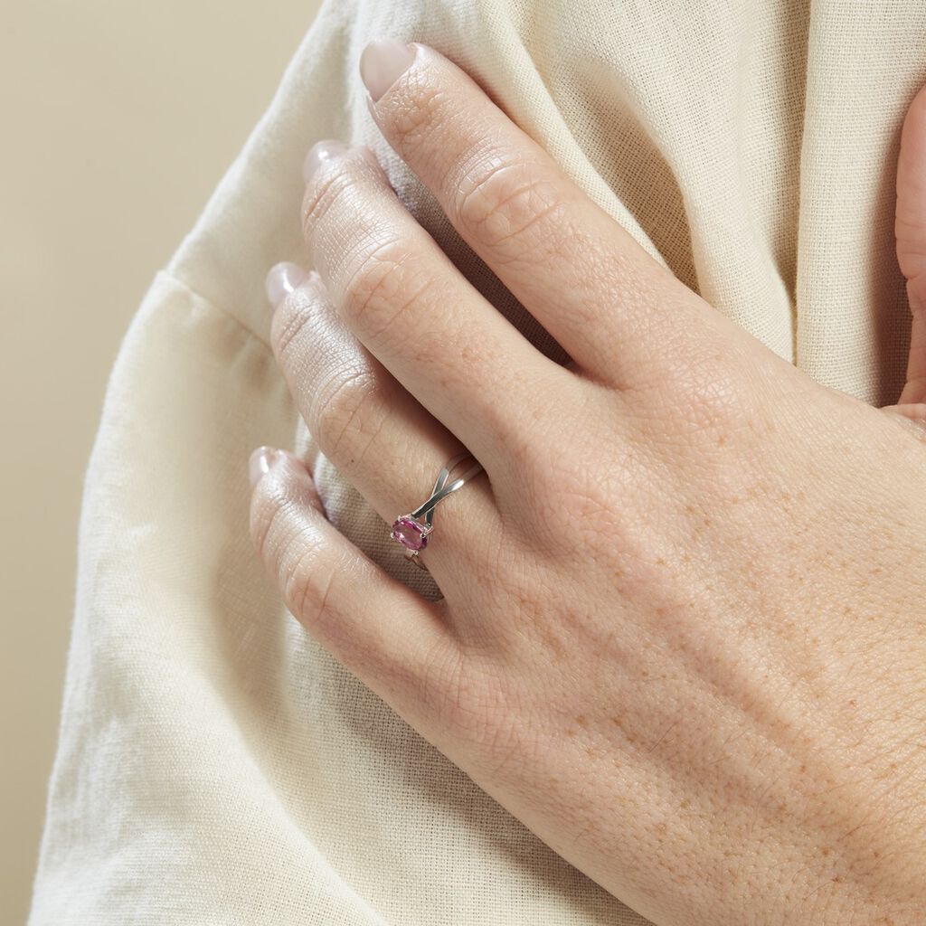 Bague Mykola Or Blanc Topaze Rose