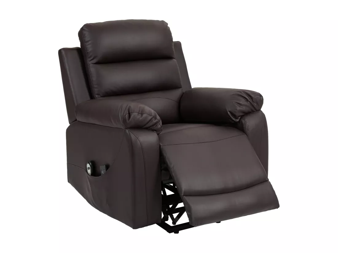 Fauteuil de massage fauteuil releveur électrique inclinaison réglable repose-pied ajustable PU chocolat
