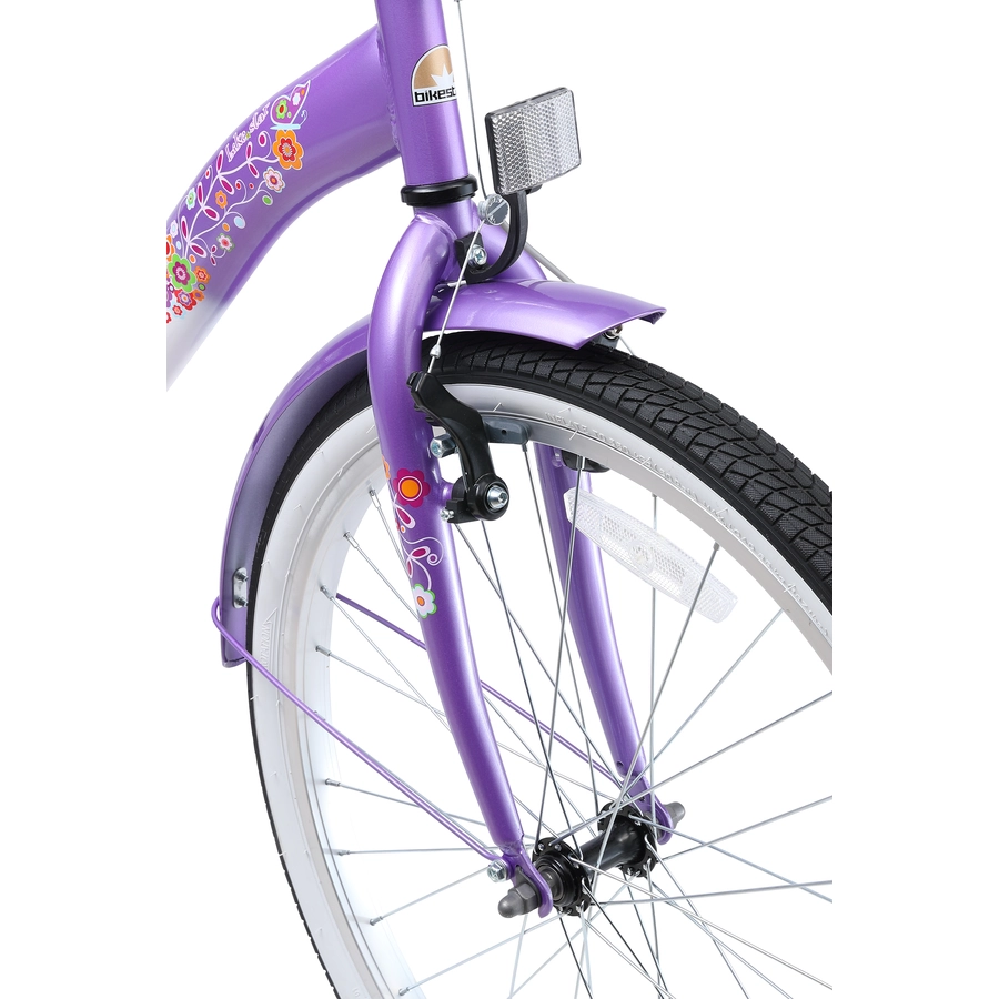 Bikestar Kinderrad 24 Zoll Classic lila, weiß