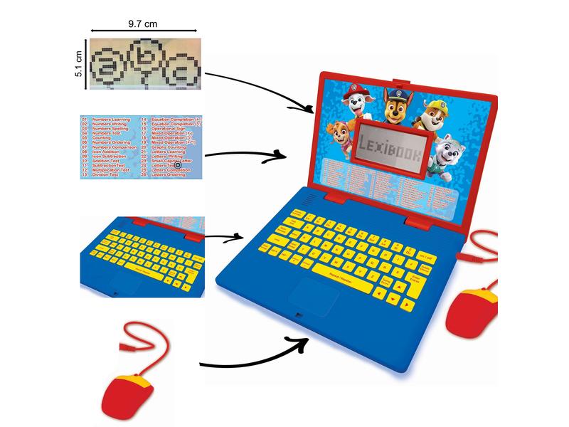Lexibook Kindertablet Paw Patrol DE/EN Zweisprachiger Laptop für Bildungszwecke