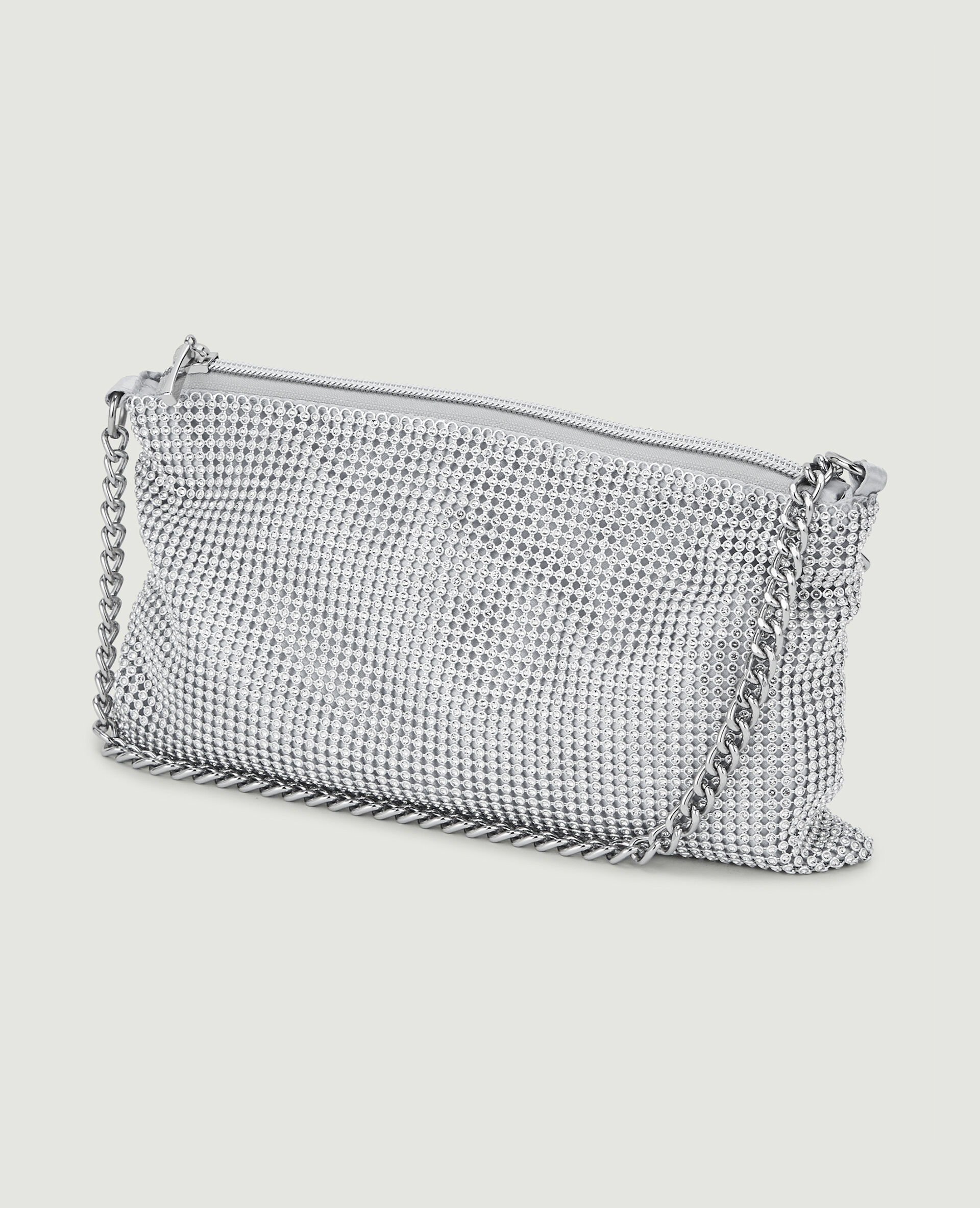 Sac porté épaule en strass - Argenté