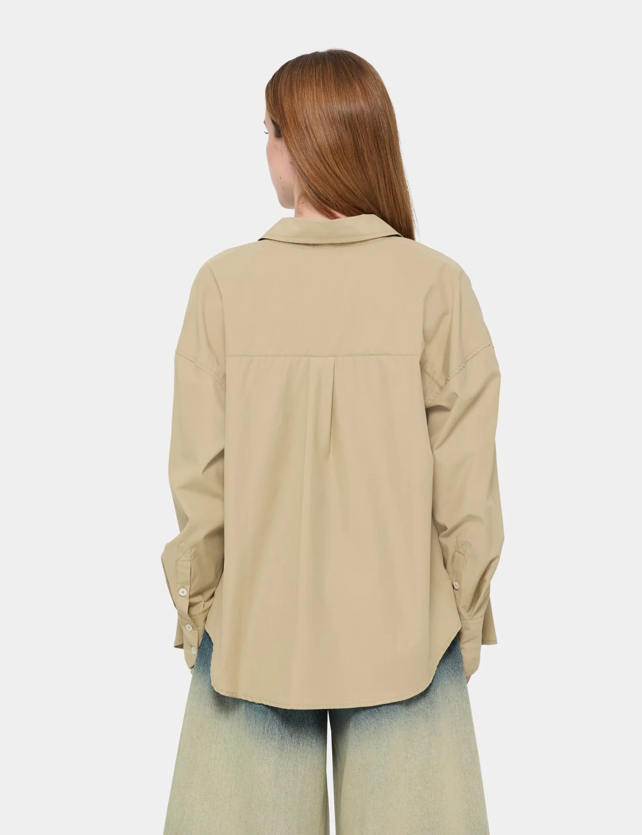 Chemise oversize beige kaki