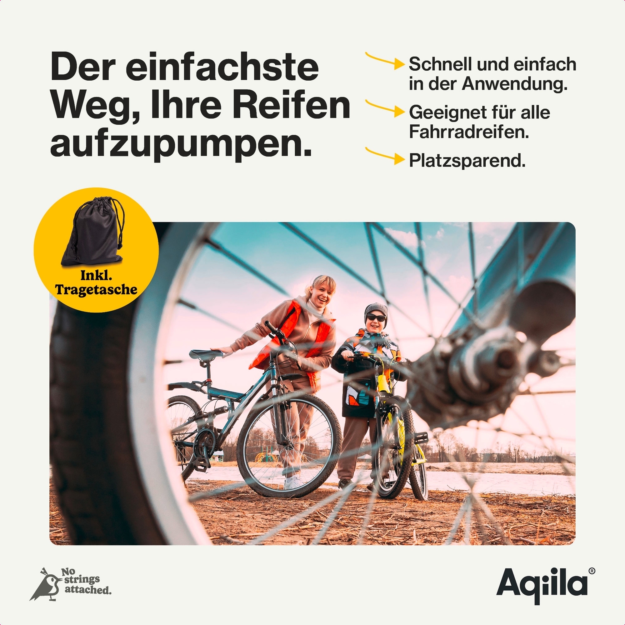 Aqiila Airbird P1 Smart tragbarer Kompressor mit integrierter LED Leuchte 1000 mAh