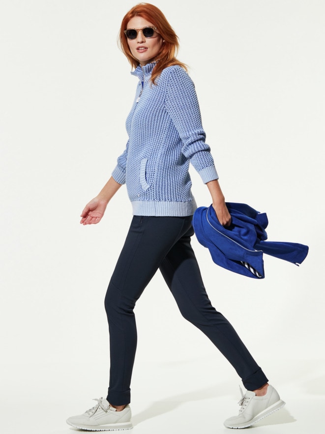 Reliefstruktur-Strickjacke