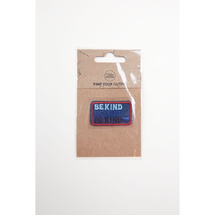 Atelier Veritas-Rechthoekige patch be kind 6,5x3,5cm