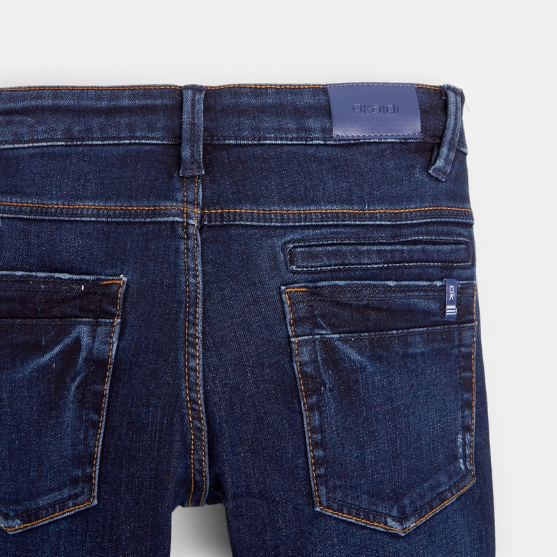Jean slim denim chaud dark blue bleu garçon