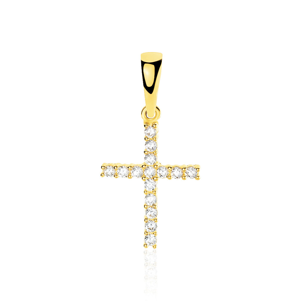 Pendentif Canice Croix Or Jaune Oxyde De Zirconium