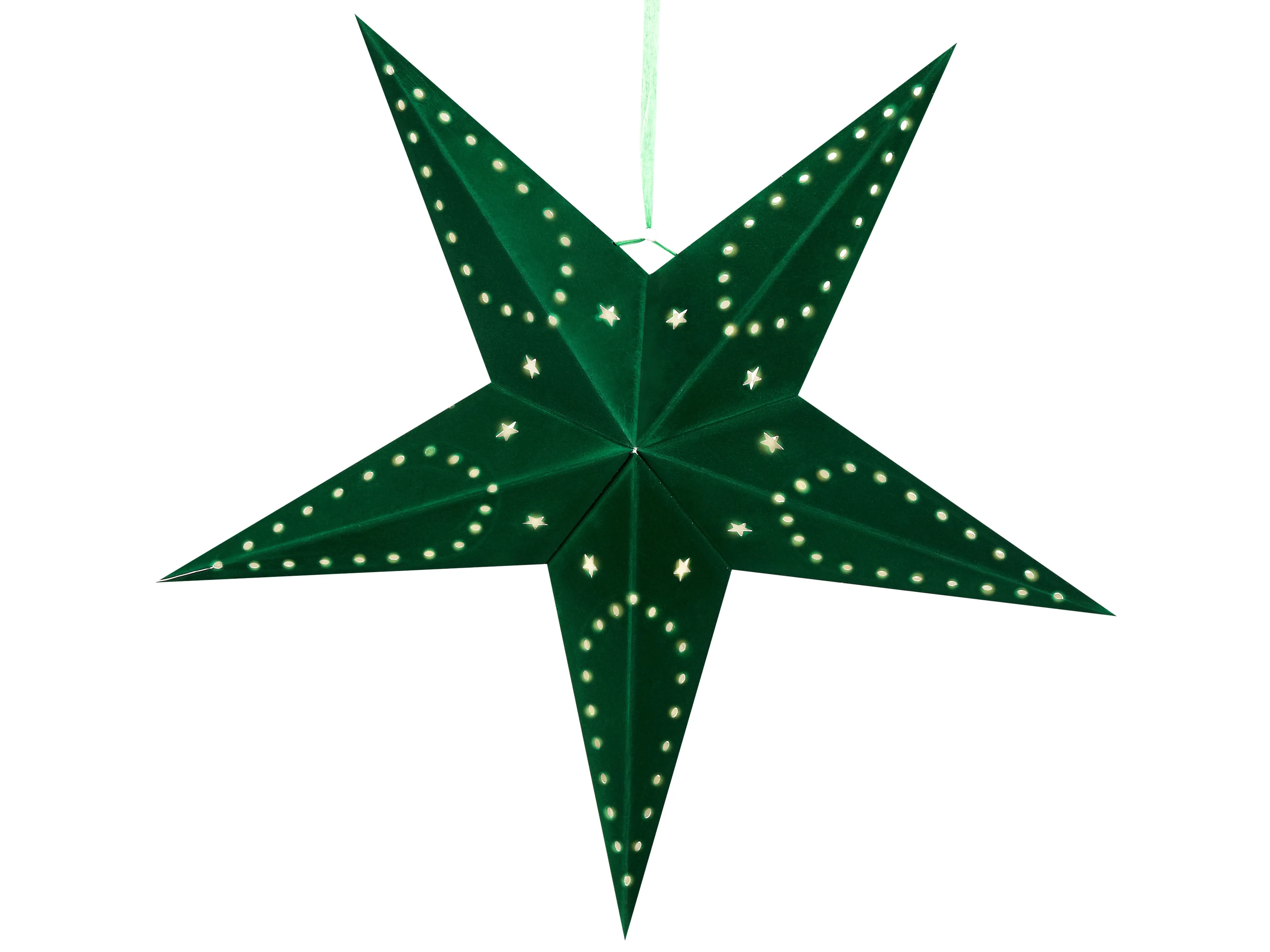 Set van 2 hangende decoraties LED MOTTI Ster 60 cm Smaragdgroen