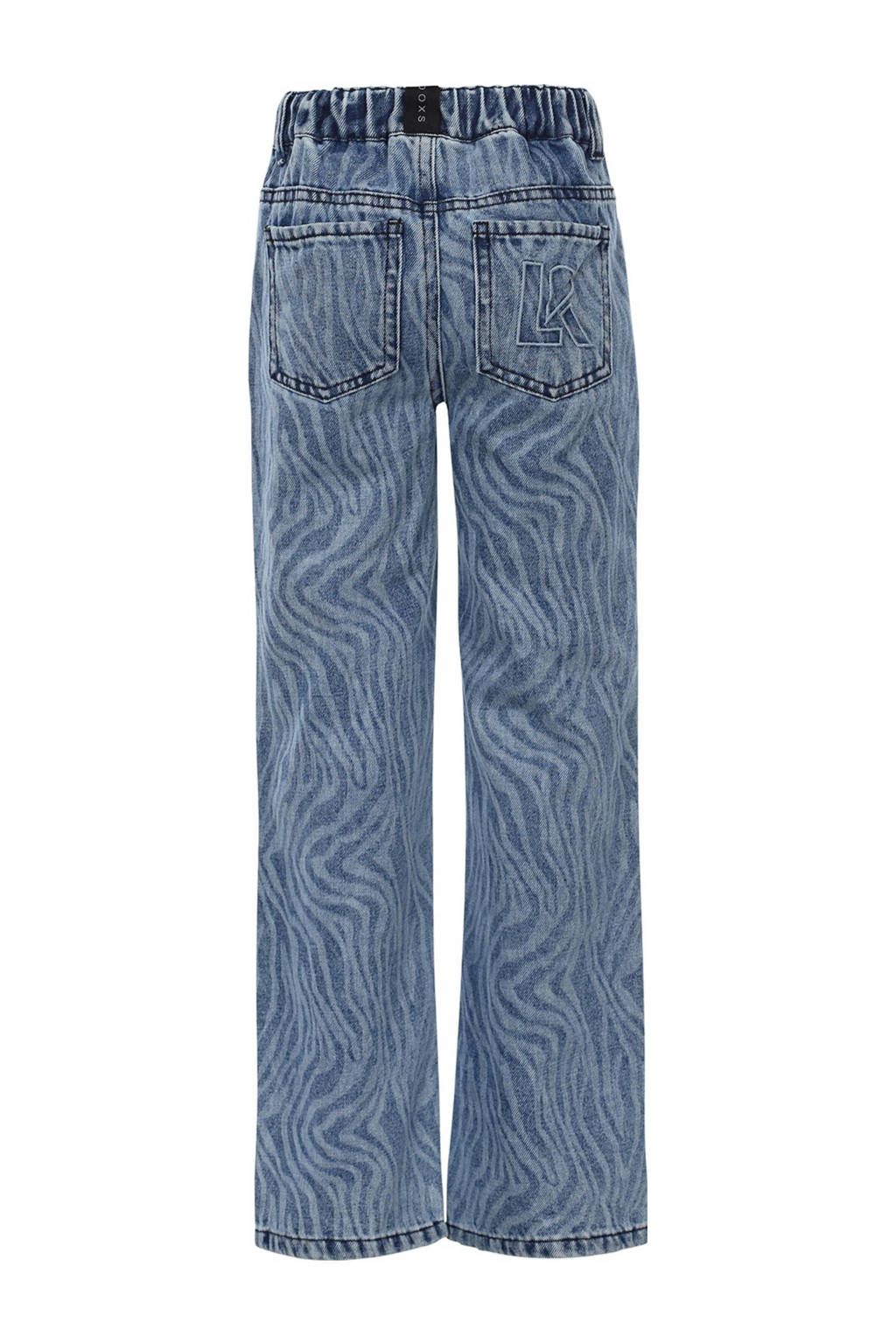 LOOXS loose fit jeans met all over print royal blue