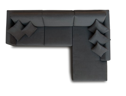 CITY - Canapé tissu Monaco méridienne droite tissu gris foncé