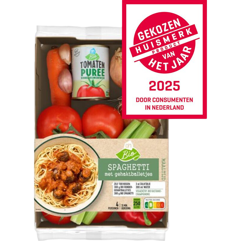 AH Biologisch Spaghetti gehaktballetjes verspakket