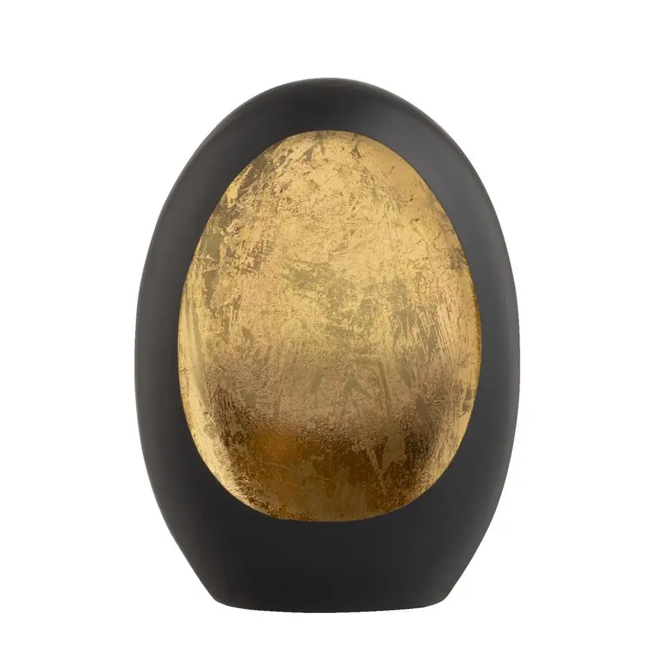 Windlicht Brygge - Zwart/Goud - 26x19x10 cm