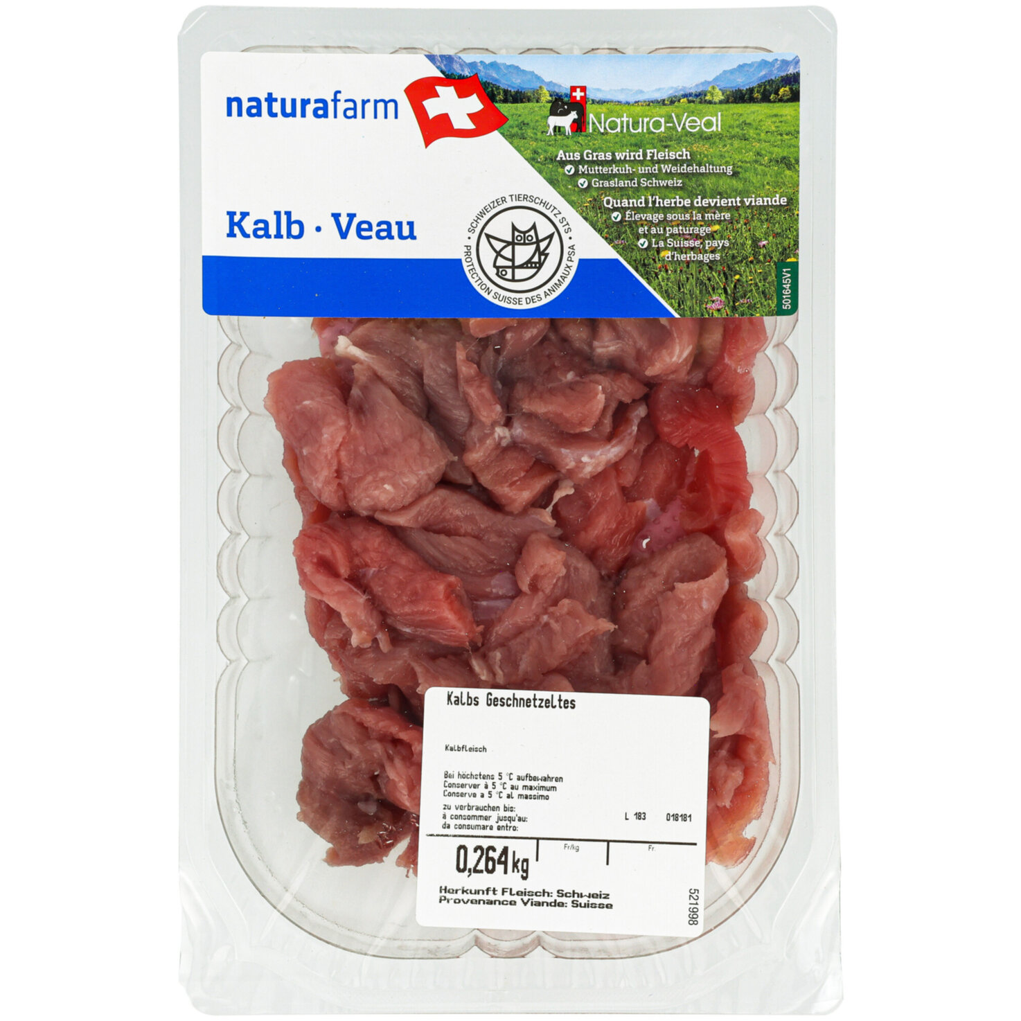 Naturafarm Natura-Veal Geschnetzeltes ca. 250g