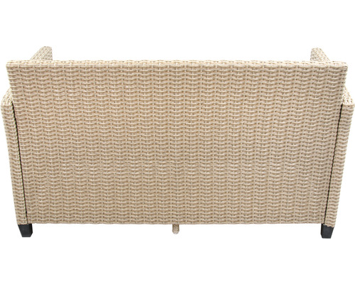 Tuinmeubelset, loungeset, 4-zits, bestaande uit: bank, 2 fauteuils, tafel, inclusief kussens, polyrotan, staal, beige