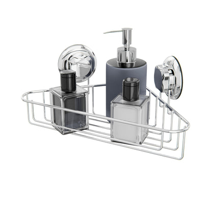 Etagère d'angle à ventouses Bestlock chrome