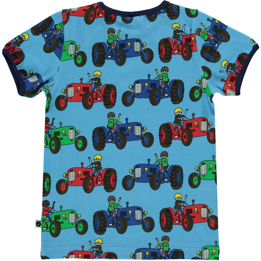 Smafolk T-Shirt Tractor blue grotto