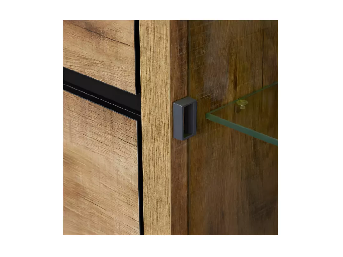 Argentier 3 portes à LEDs Bois Tropical - PEYTON