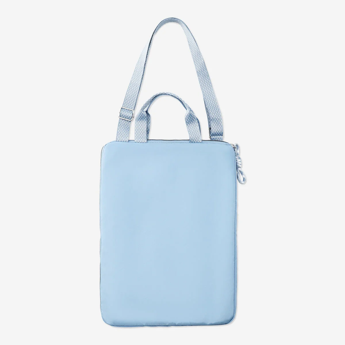 Lyseblåt laptop-sleeve med bærestrop