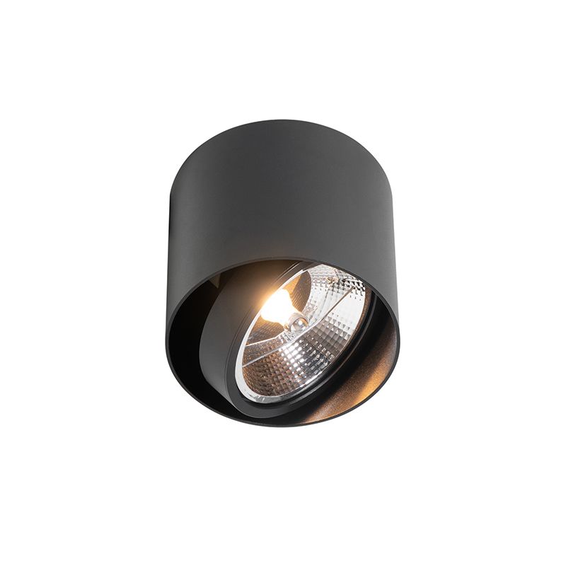 Design opbouwspot zwart draai- en kantelbaar GU10 111mm - Impact