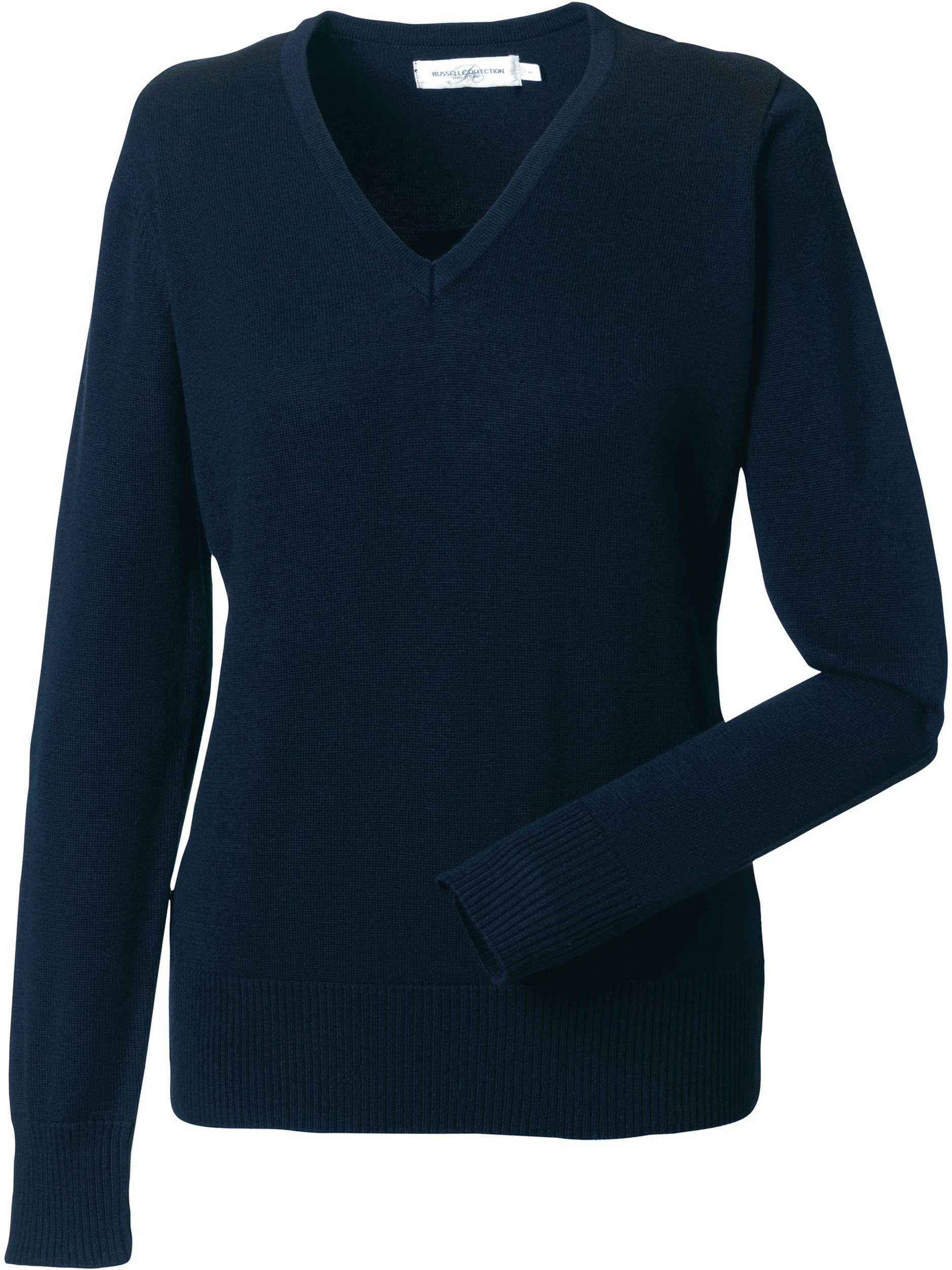Russell Collection RU710F - Pull Moderne à Col V en Coton Mélangé