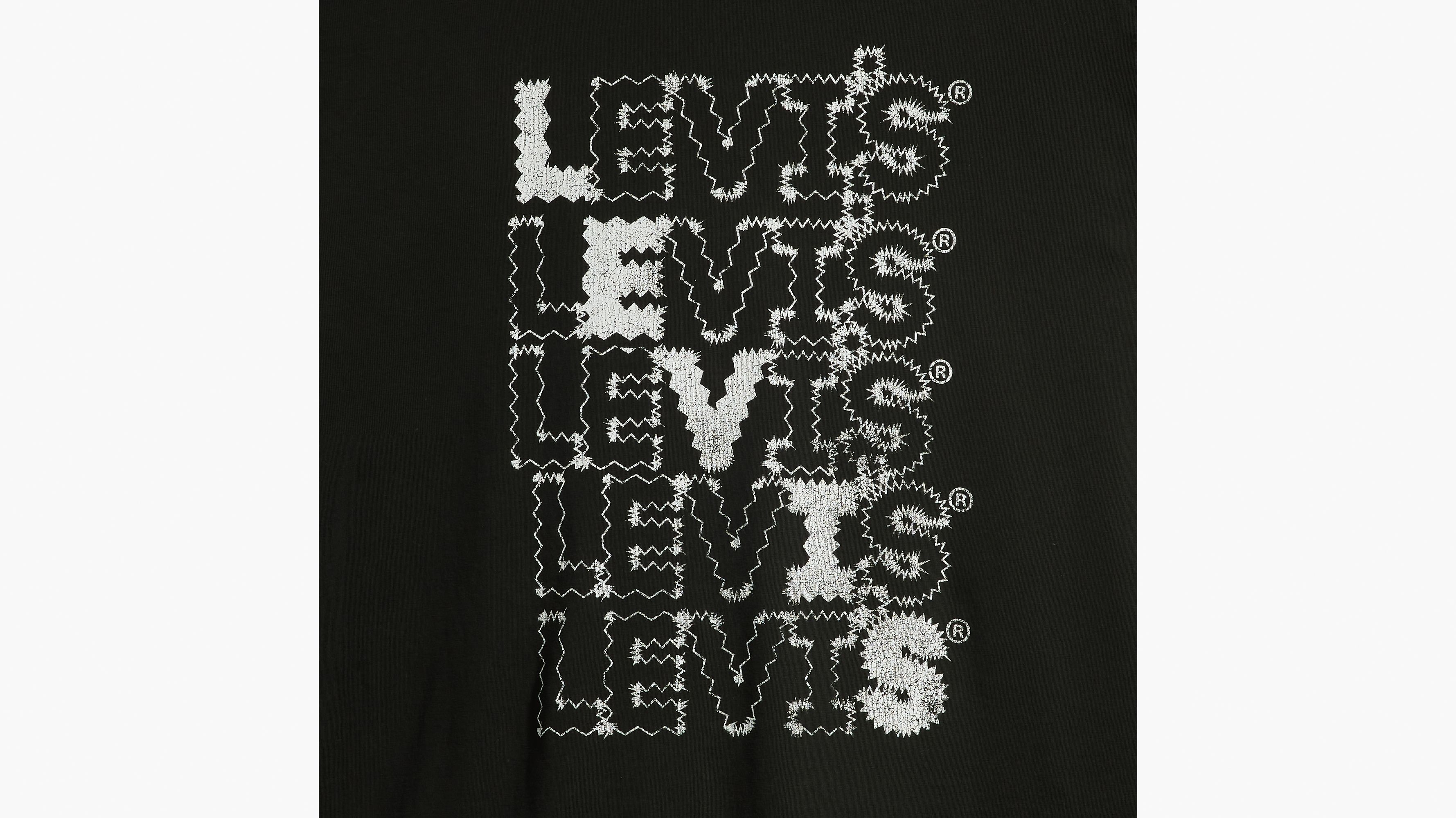 T-shirt graphique Relaxed - Zigzag Headline Garment Dye Caviar - Noir