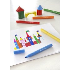 FABER-CASTELL Feutre JUMBO Superwashable, étui de 12