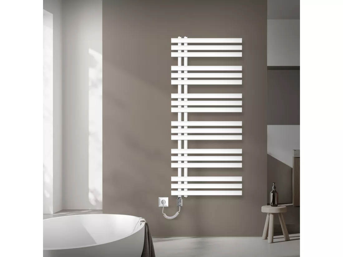 Iron EM Design Radiateur sèche-serviettes électrique 900W- 600 x 1400 mm, blanc